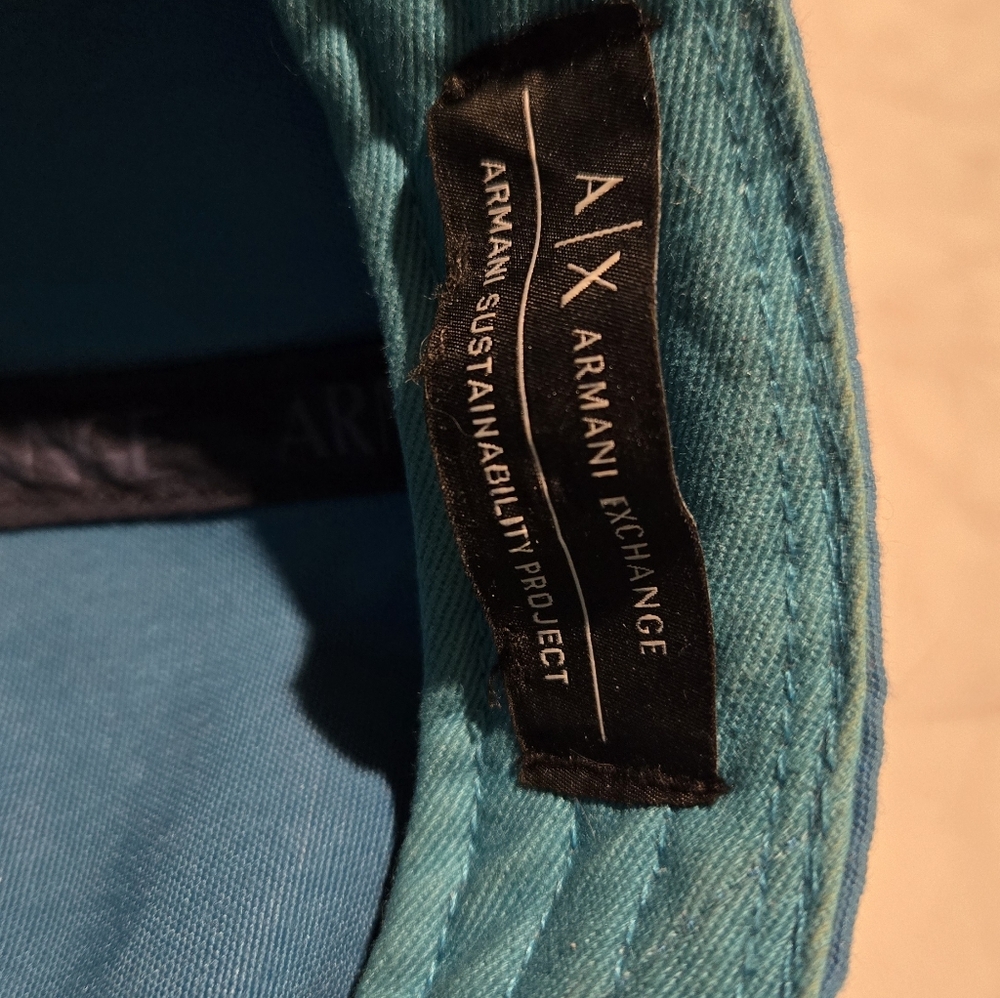 Armani Exchange Teal Adjustable Cap With Matte Black Details - Picture 2 of 4